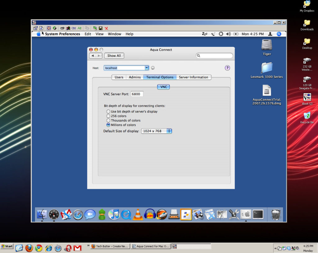 vnc linux mac os x