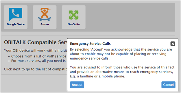 Emergency Service Calling Notice