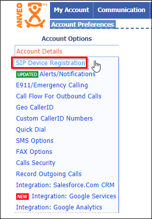 SIP Device Registration